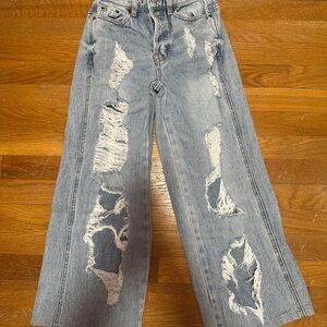 PacSun Light Blue Distressed Women's Baggy Jeans Size 22
